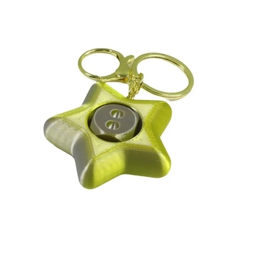 Authentic Hanging 3D Printed Rotating Dice Star Pendant PLA Mini Fidget Spinner Waterproof Key Ring Funny Fidget Daily