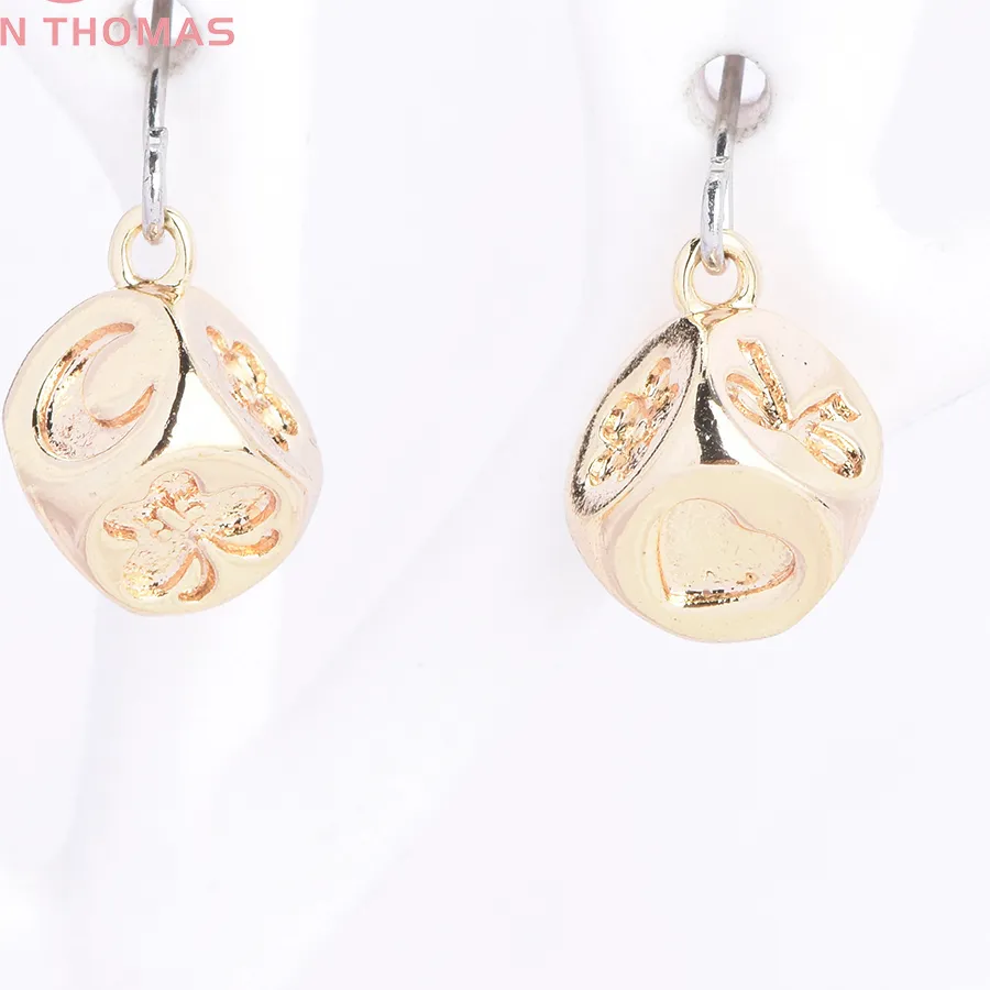 Authentic (10166) 6PCS 9.5MM 24K Gold Color Brass Flower Star Moon Pattern Six Sided Dice Shaped Pendants High Quality DIY Jewelry Making