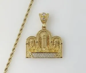 Authentic Last Supper Jesus Gold Plated 3mm Chain Necklace Oro Ultima Cena Dije Cadena