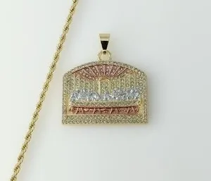Authentic Last Supper Jesus Gold Plated 3mm Chain Necklace Oro Ultima Cena Dije Cadena
