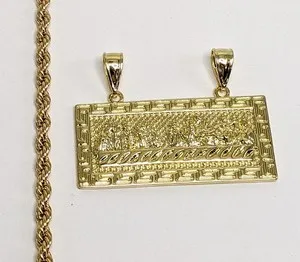 Authentic Divine Ultima Cena: Jesus Gold Plated Necklace of Spiritual Alignment