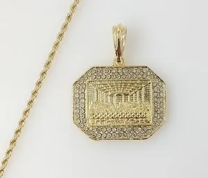 Authentic Last Supper Jesus Gold Plated 2mm Chain Necklace Oro Ultima Cena Dije Cadena