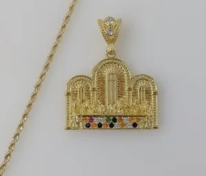 Authentic Last Supper Jesus Gold Plated 2mm Chain Necklace Oro Ultima Cena Dije Cadena