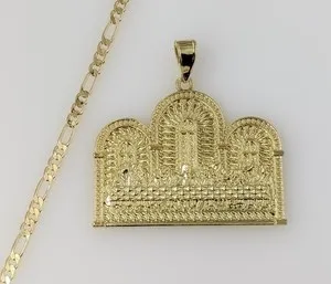 Authentic Last Supper Jesus Gold Plated 3mm Chain Necklace Oro Ultima Cena Dije Cadena
