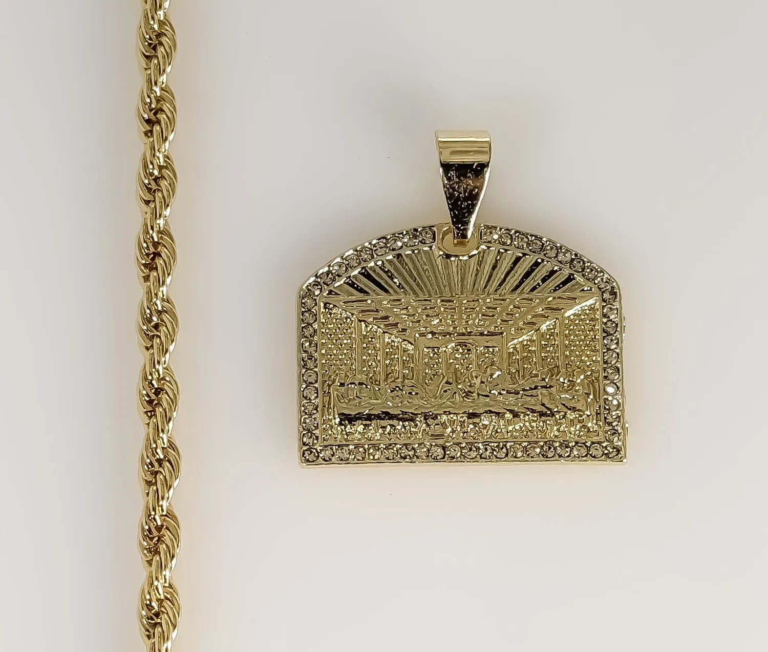 Authentic Eternal Bond of Christ - Last Supper Jesus Gold Plated Necklace