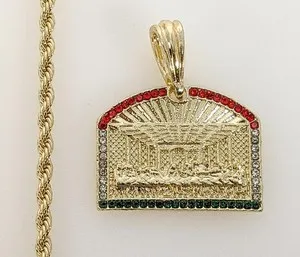 Authentic Last Supper Jesus Gold Plated 3mm Chain Necklace Oro Ultima Cena Dije Cadena