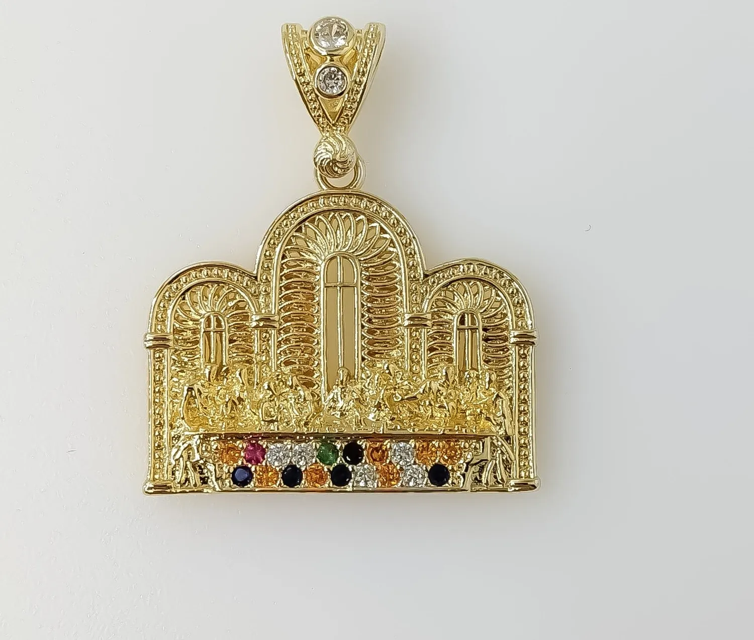 Authentic The Last Supper Jesus Gold Plated Pendant Charm Fashion Oro La Ultima Cena Dije