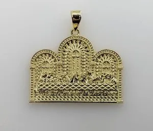 Authentic The Last Supper Jesus Gold Plated Pendant Charm Fashion Oro La Ultima Cena Dije