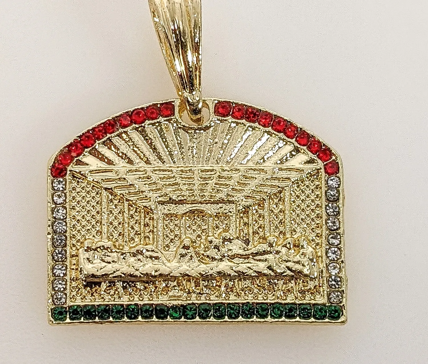 Authentic Gold Plated The Last Supper Jesus Pendant Charm Fashion Oro La Ultima Cena Dije