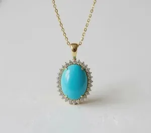 Authentic Celestial Azure: The Sacred Oval Turquoise Amulet