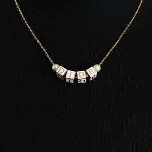 Authentic Dice of Destiny: Golden Pearl Necklace for Women
