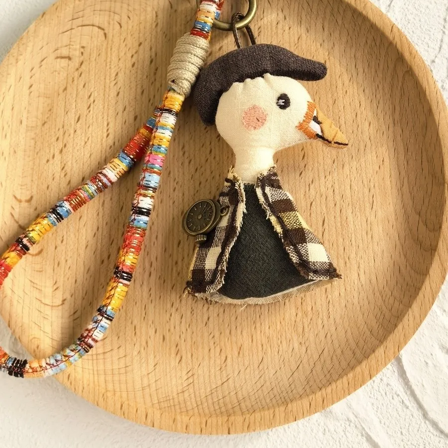 Authentic Creative Rabbit Handmade Animal Pendant Kitty Puppy Cat Dog Keyring Bear Cute Korean Style Keychain Backpack Decor