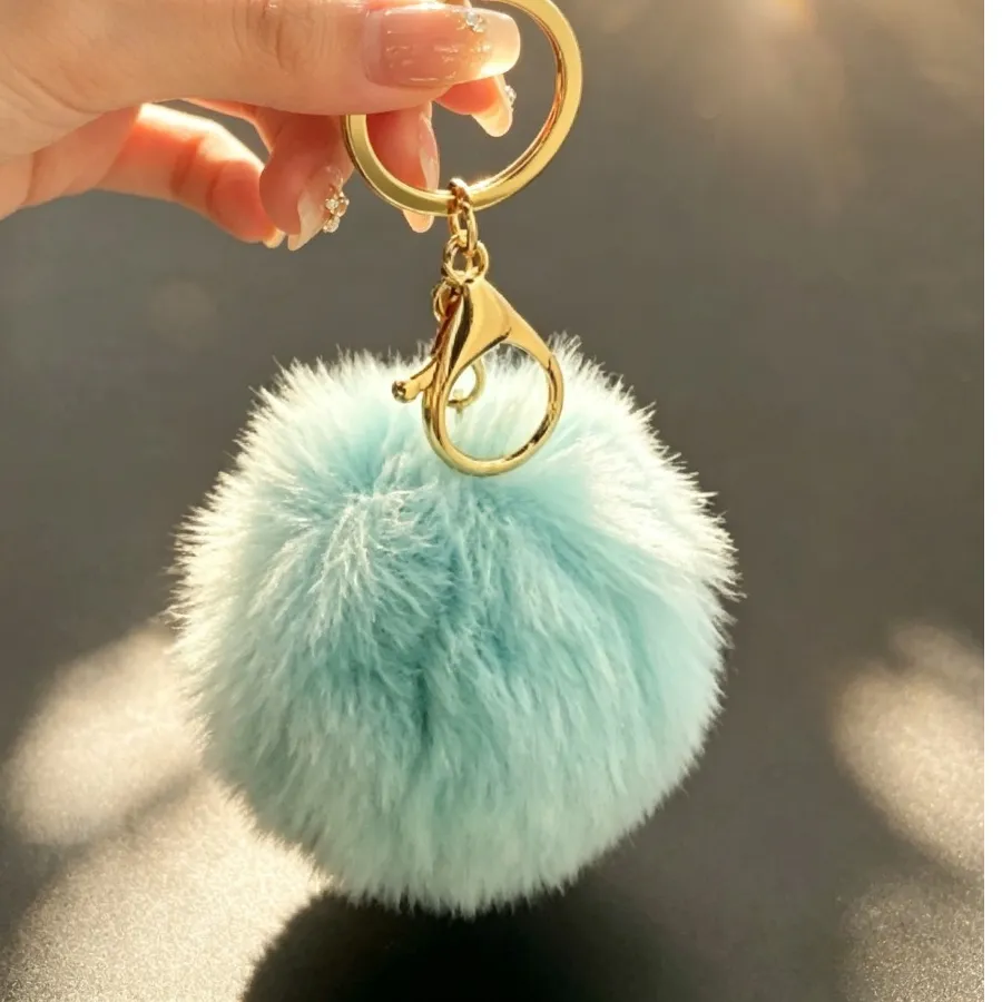 Authentic Simple Versatile Plush Pendant Imitating Otter Rabbit Fur Keychain  Backpack Minimalist Decoration Cute Keyring Fashion Gifts