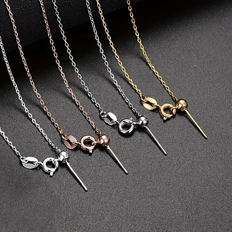 Authentic Adjustable Lariat Chain Necklace, Thin Slide Chain for DIY Pendant Making, Multi-Color Available