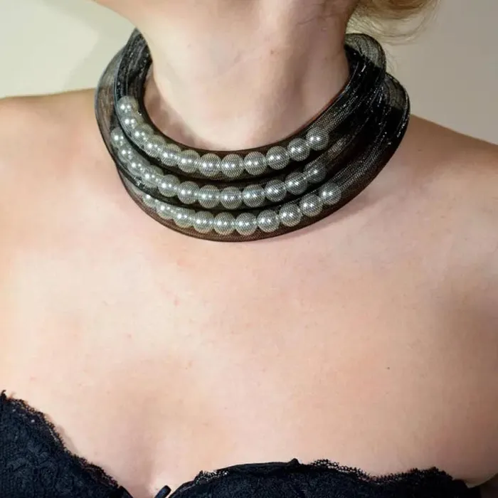 Authentic The Nocturnal Luminary: Mesh and Pearl Alchemical Talisman