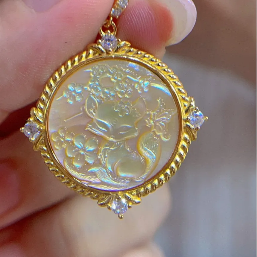 Authentic The Kitsune Blossom Sanctuary A Shell Cameo Talisman Of Cunning And Renewal