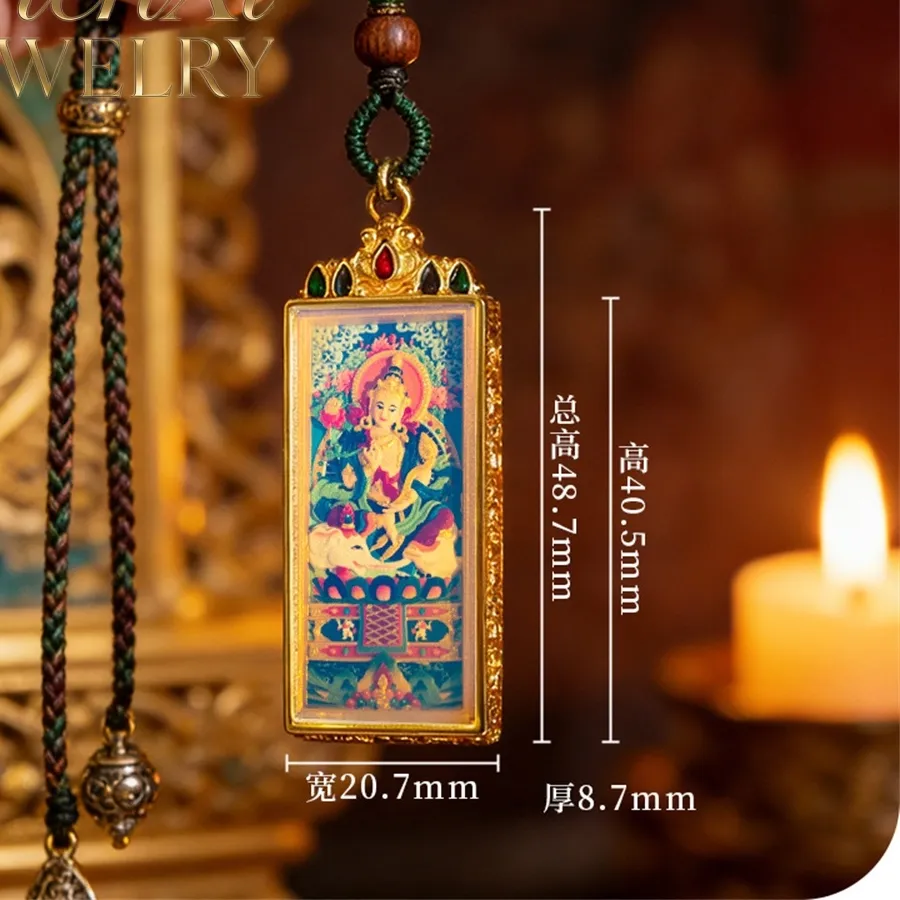 Authentic Manjushri Bodhisattva, Zakiralam, Amitabha Buddha, Great Sun Buddha, Fox Spirit, Three-Dimensional Thangka Pendant Exquisite