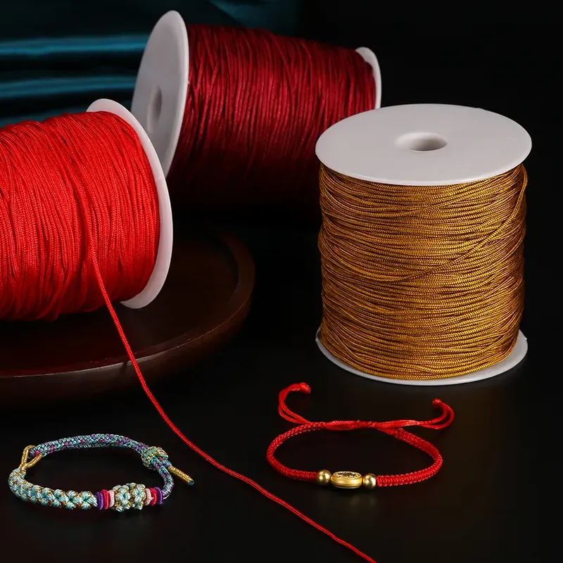 Authentic 270m 1mm Colored Nylon Beading Cord Non-Stretch Jade Thread for DIY Jewelry Craft Bracelets Necklaces Accessories