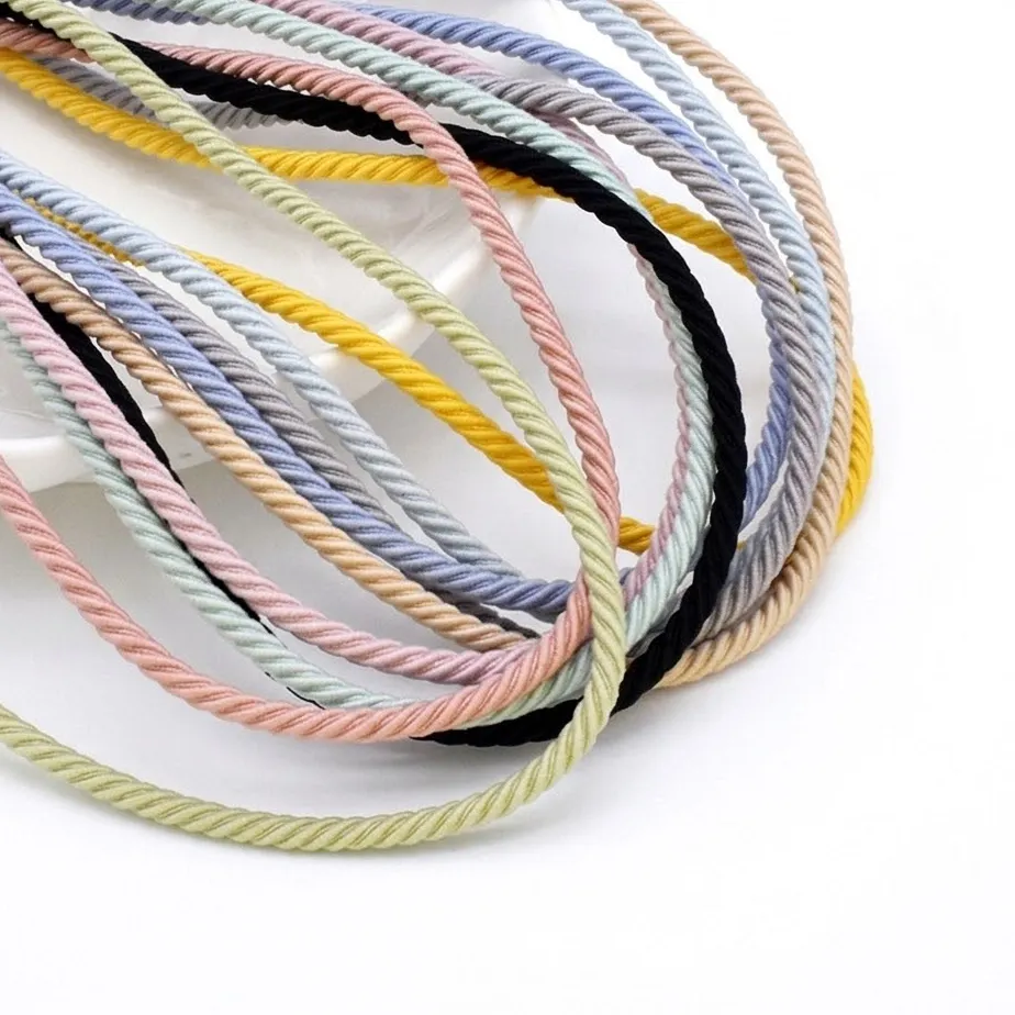 Authentic 5M/Lot 2.5mm Elastic Rope Braided Elastic Band Rubber String for DIY Hair Accessories Headband Jewelry Making Sewing Supplies