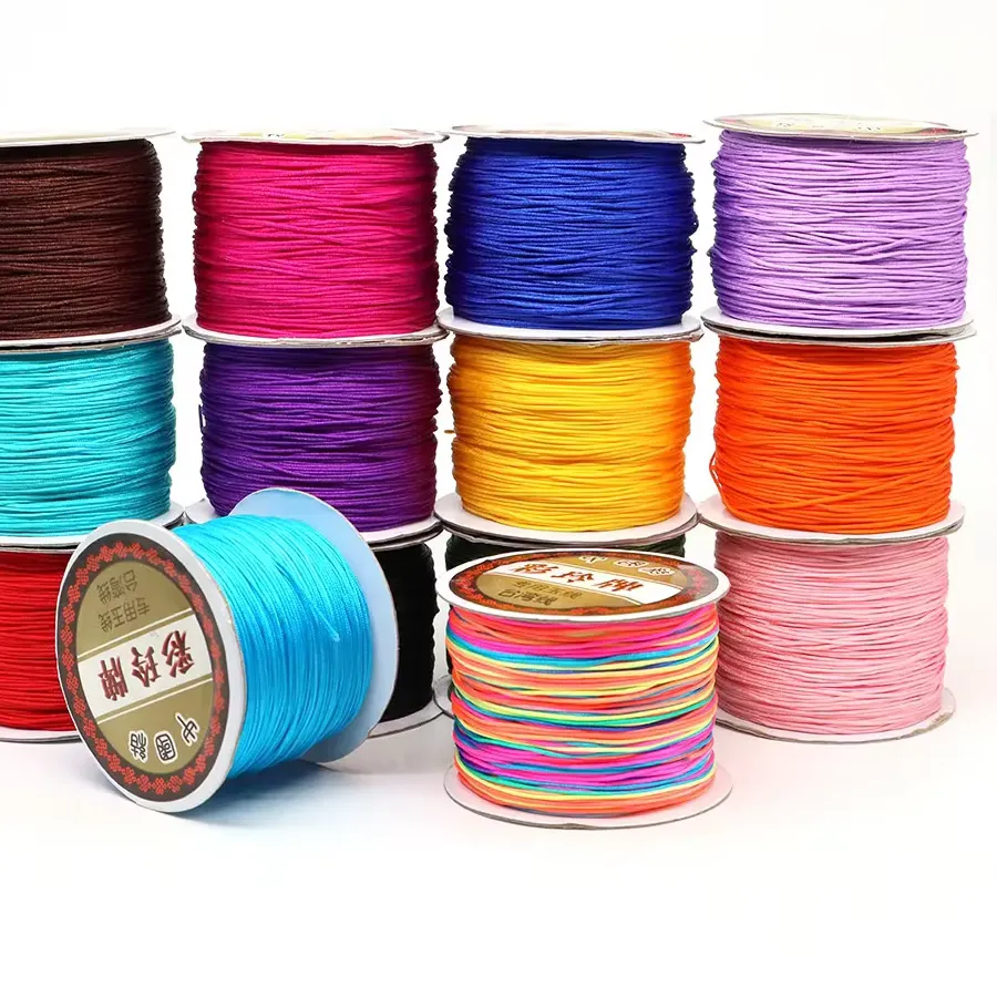 Authentic 0.8mm Nylon Thread Cord Chinese Knot Bracelet Braided String for DIY Tassel Beading Shamballa String Jewelry Making