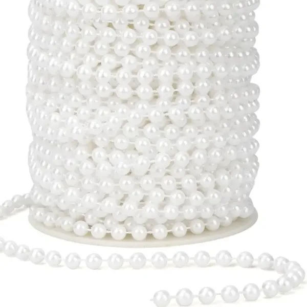 Authentic 2/5m ABS Imitation Pearl Bead Chain Line Cord Thread Trim 4/5/6/8/10mm for Wedding Party Decoration DIY Jewelry Accessories