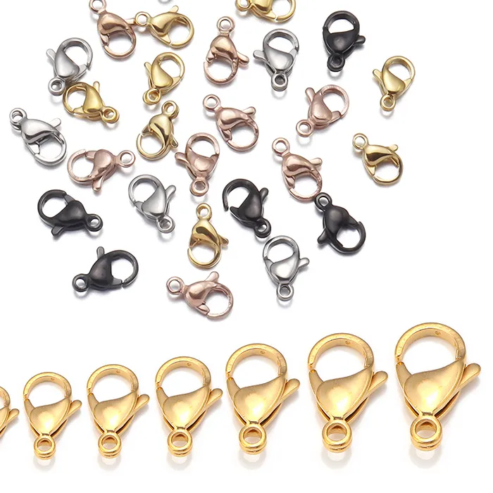 Authentic 25pcs/lot Lobster Clasps Gold Plated Clasps Hooks Connectors For DIY Jewelry Making Bracelet Necklace Supplies