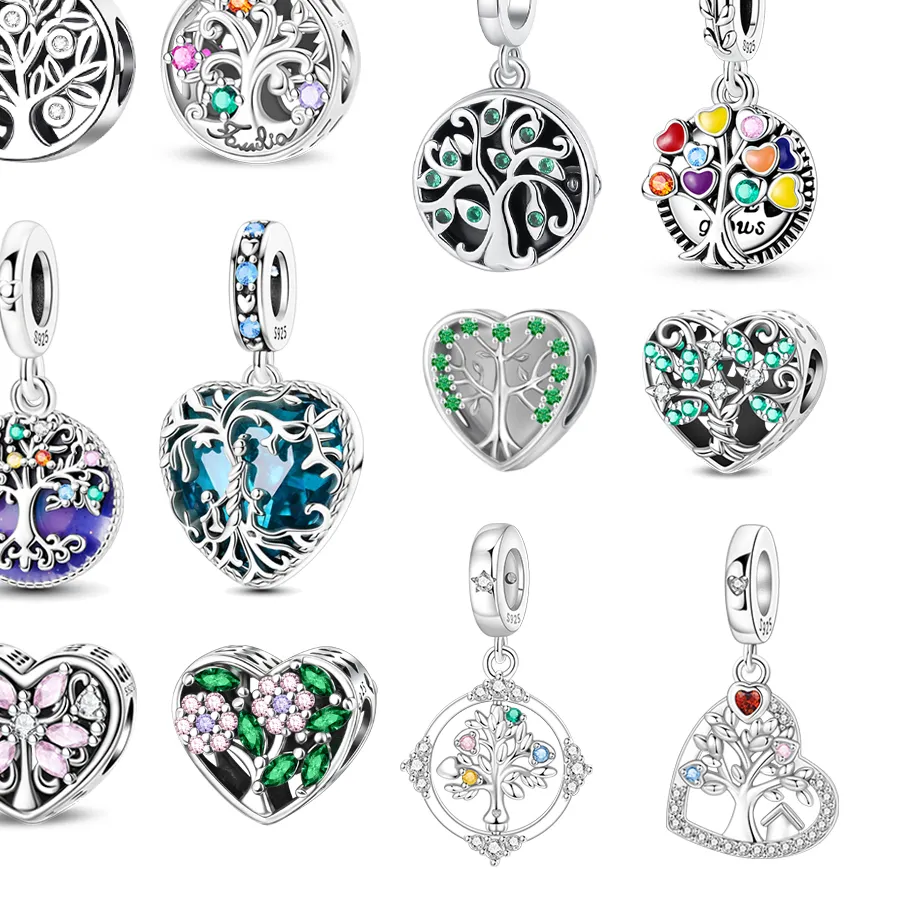 Authentic Beautiful 925 Sterling Silver Green Tree Of Life Fit Diy Bracelet Necklace A Of Salvation That Guides The Way