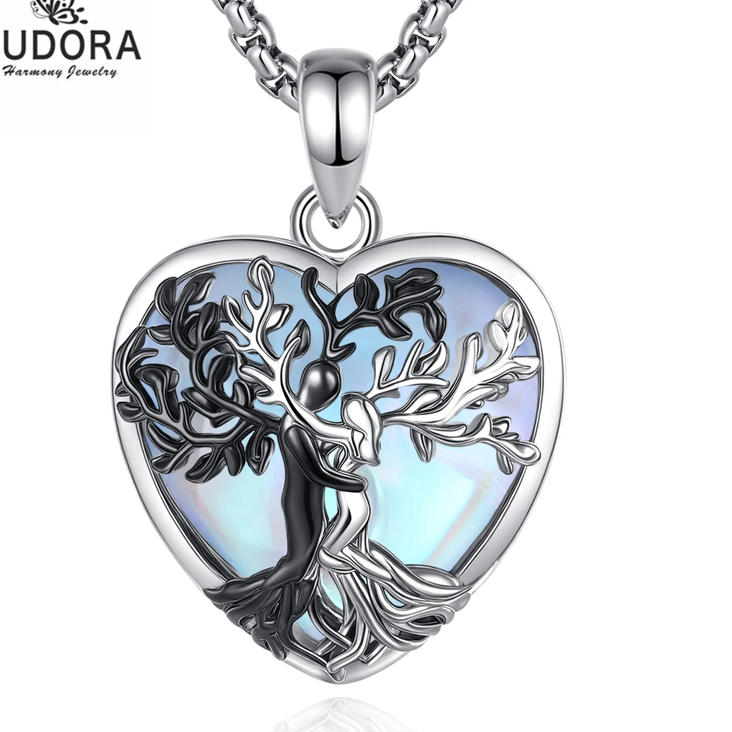 Authentic Embracing Eternal Love: Tree of Life Couple's Hug Pendant
