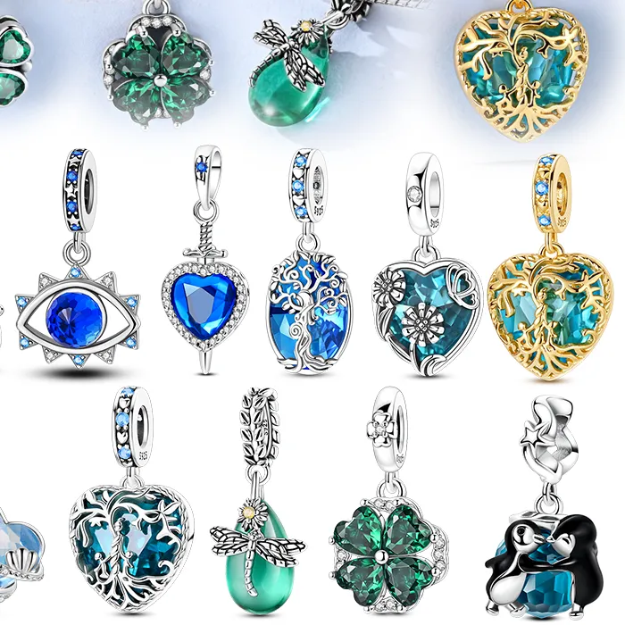 Authentic 925 Sterling Silver Charm Beads Snake Penguin Tree of Life Pendant For Original Bracelet Women DIY