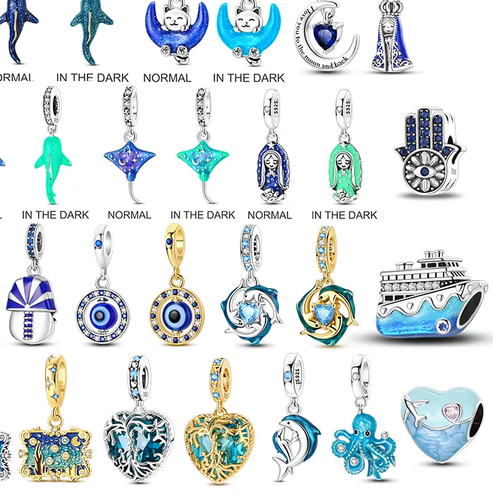 Authentic In 925 Sterling Silver Charms Beads Tree Of Life Ship Octopus Pendants Fit Original Bracelet Jewelry Diy