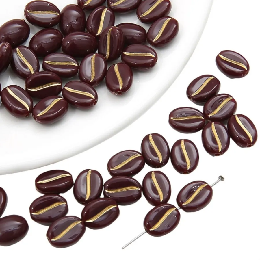 Authentic Mystic Bean Beads: 30 Enchanted Acrylic Coffee‑Bean Charms for Sacred Jewelry