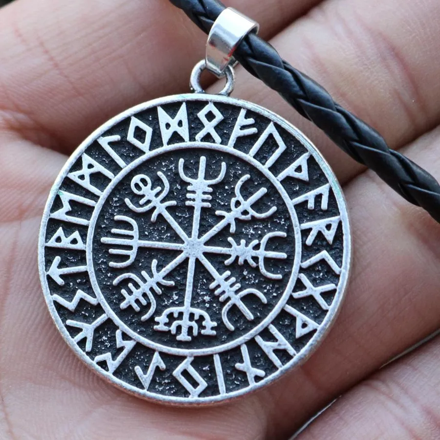 Authentic Viking Odin Runavin Necklace For Women Men SYMBOL OF NORSE RUNIC NORSE Runes Vegvisir Pendant Necklace Compass Viking Jewelry