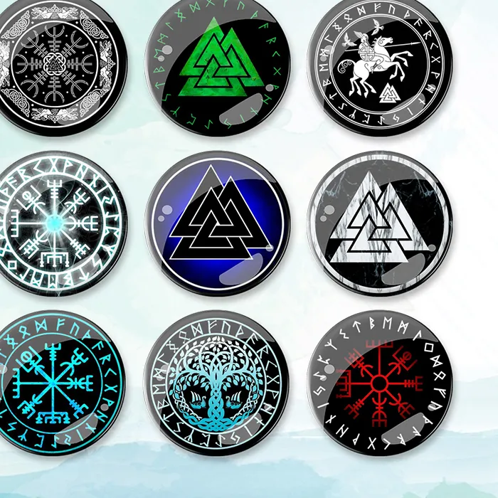 Authentic Viking Shield of Protection: Vegvisir Valknut Badge