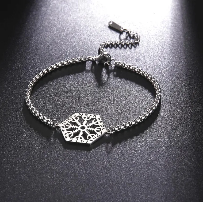 Authentic Mystic Vegvisir Compass Bangle – Viking Guidance Amulet