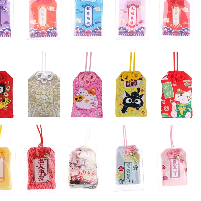 Authentic 1PC Classic Japanese Prayer Imperial Amulet Omamori Fortune Success WorkGod Of Wealth Maneki Neko Acdemic Kid Pendant