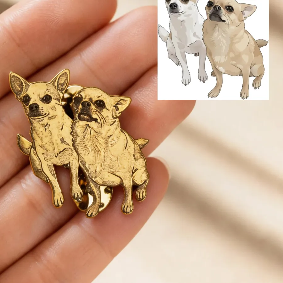 Authentic Custom Engrave Pet Photo Pins Personalized Picture/Logo Brooch 2D Flat Jewelry For Men Suit Supplies