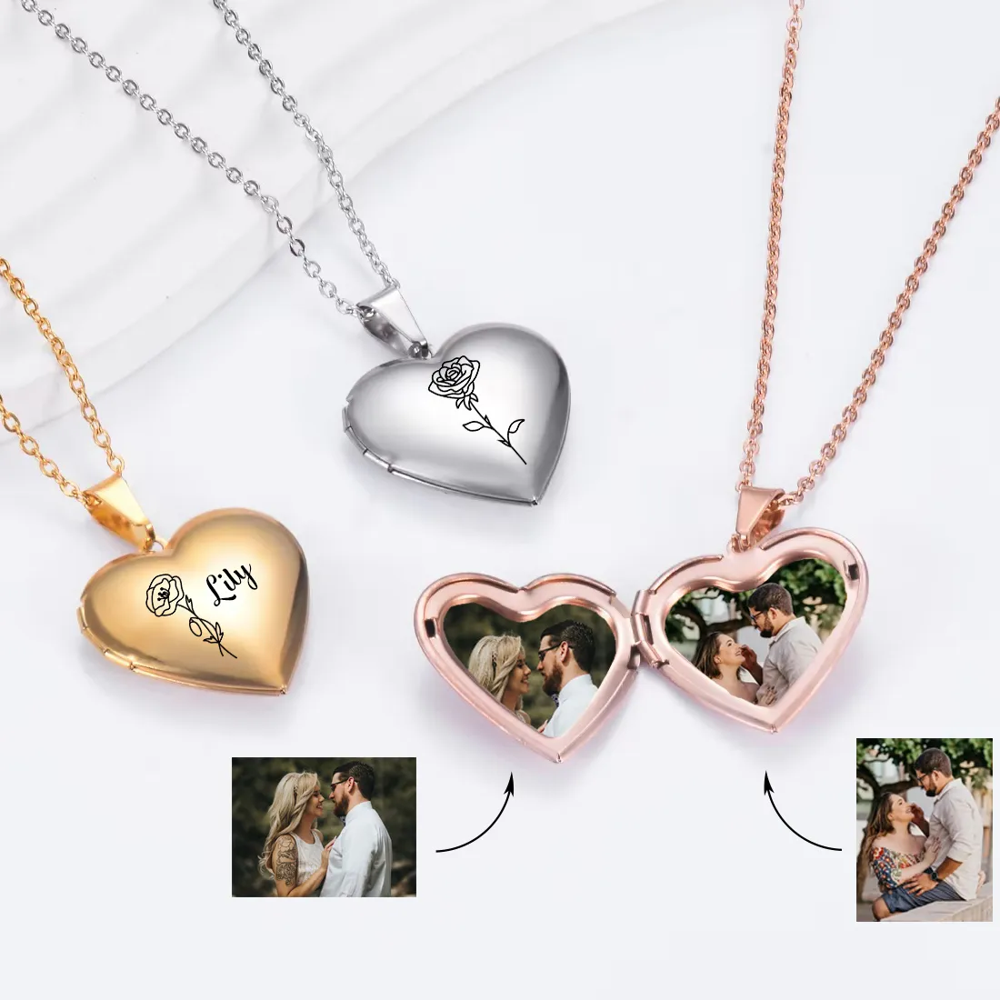 Authentic Blooming Heart Birth Flower Locket A Personalized Gold- Plated Keepsake Of Love And Memory
