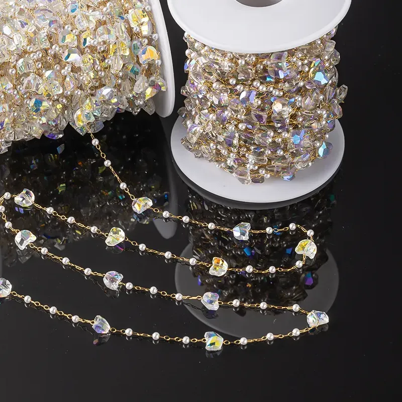 Authentic 1Meter Crystal Cat Shape Beading Chains Link Chain For DIY Boho Necklace Bracelet Chain Jewelry Making Materia