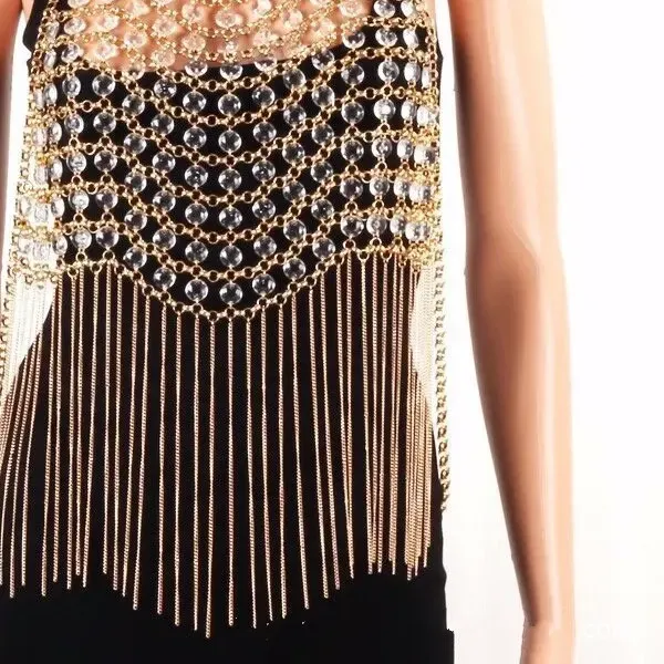 Authentic Wedding Heavy Bead Multi-Layer Tassel Body Chain Women's Necklace Shoulder Chain Integrated Chain Accessory