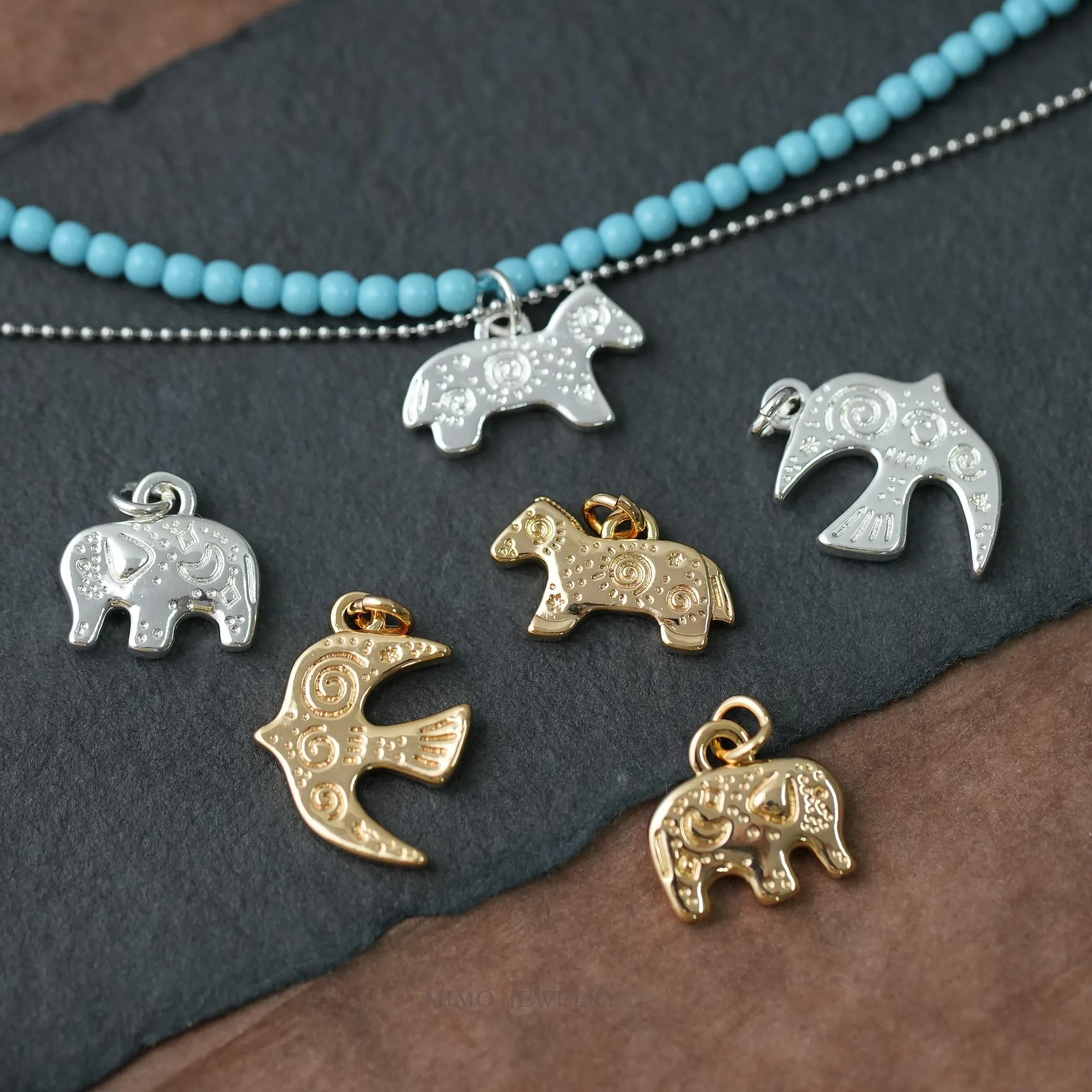 Authentic Ethnic Style Pattern Totem Animal Charms Pendant Supplies DIY Hand Gold Plated Accessories