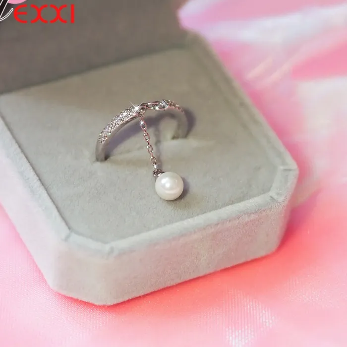 Authentic The Whispering Cascade Pearl and Crystal Talisman Ring