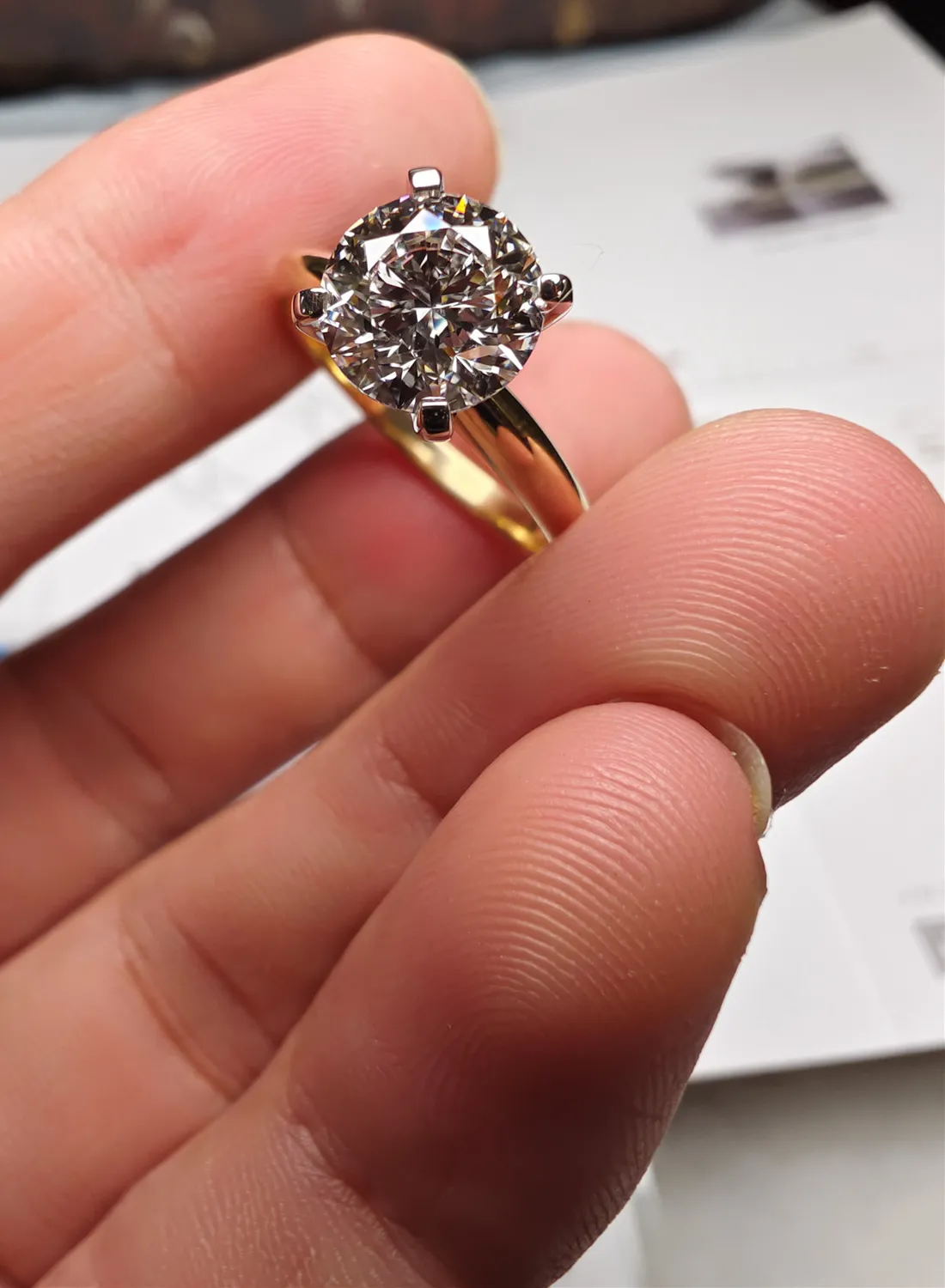 Authentic Celestial Union Solitaire: The Radiant Harmony Two-Tone Diamond Amulet