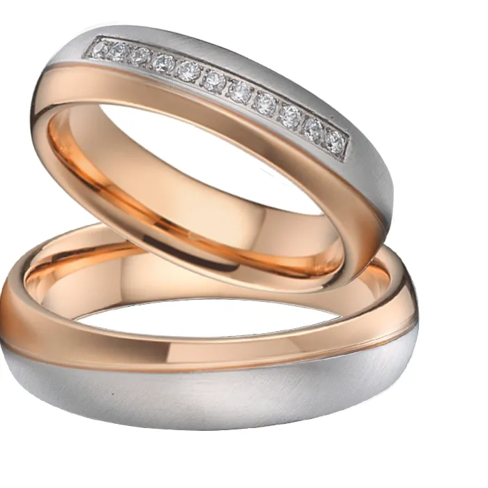 Authentic Designer Handmade 18K Rose Gold Plated Rings And High- Quality Jewelry Promise Couple Rings