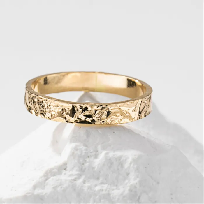 Authentic 14K Gold Filled Handmade Hammered Ring Custom Stacking Ring Tarnish Resistant Jewelry Dainty Jewelry Simple Waterproof Jewelry