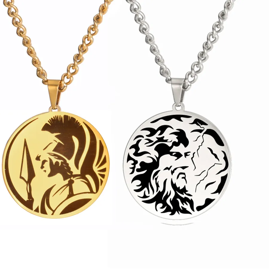 Authentic Dawapara Vintage Ancient Greek Warrior Pendant Egyptian Goddess Athena Aphrodite Artemis Apollo Symbol Amulet