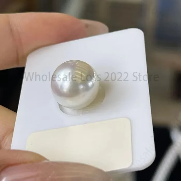Authentic Grace 12- 13Mm Natural White Genuine Round Loose Pearl Making Ring Pendant Jewelry