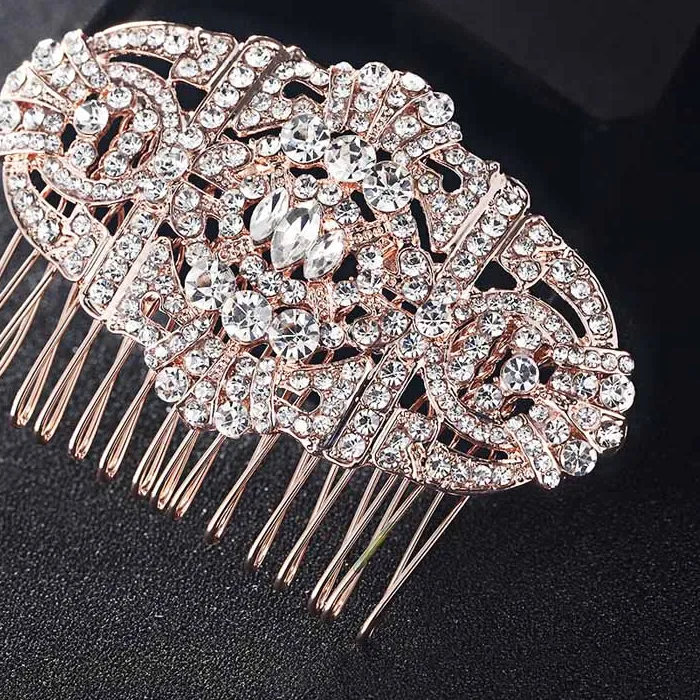 Authentic 2017 Arrival Hair Combs Accessories Women Hairpins Tiara Rhinestone Crystal Head Jewelry for Gifts Wedding hair Combs Bijoux
