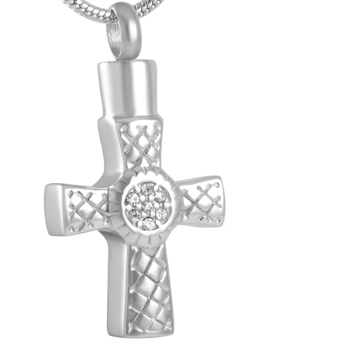 Authentic IJD9173 Newest in 2017 rhinestone inalry Cross Memorial Ash Keepsake Cremation Jewelry
