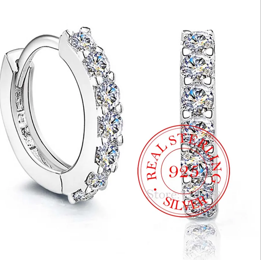 Authentic 100% 925 Sterling Silver Hypoallergenic Earrings Zircon Stud Earring for Women 2020 Fashion Jewelry Brincos Joyas De Plata 925