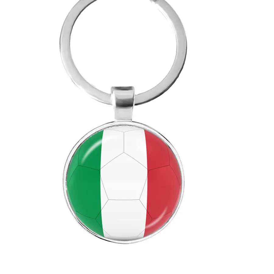Authentic Italian Football Team Emblem Keychains Italy Flag And Football Logo Key Ring Jewelry European Football 2020 Funs Cool